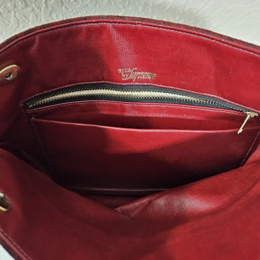 Bags by Supreme Maroon Suede Crossbody - Picture 4 of 8